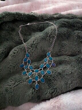 Blue Teardrop Statement Necklace - Women Jewelry